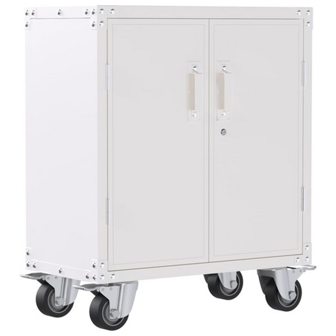 Metal Storage Cabinet with 2 Doors, Lockable Steel Storage Cabinet with 2  Doors and Adjustable Shelves, Steel Lockable File Cabinet, Locking Tool