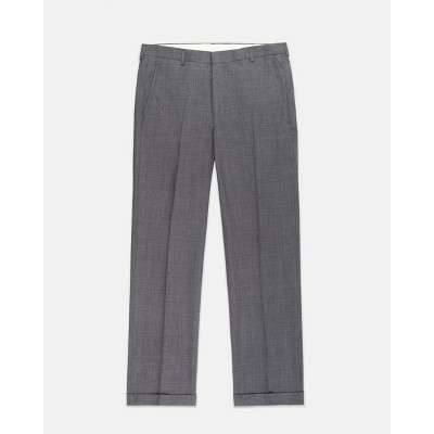 Lomsoe solid grey wool trousers