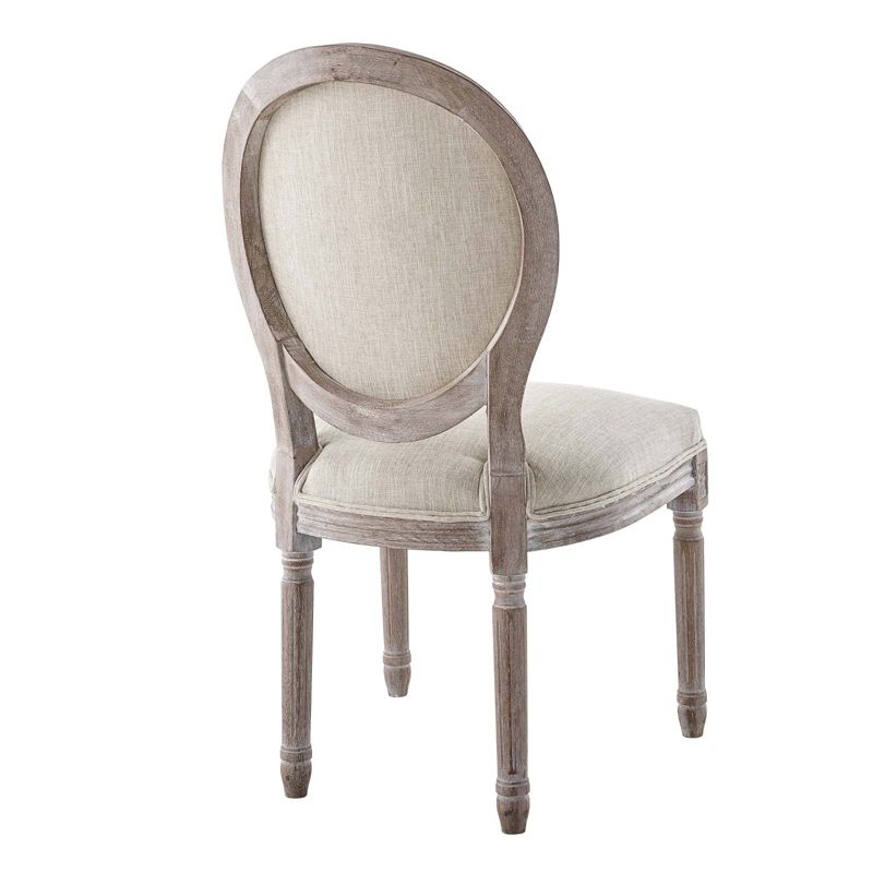 Modway Arise Vintage French Upholstered Fabric Dining Side Chair Set of 2 Beige, 5 of 10