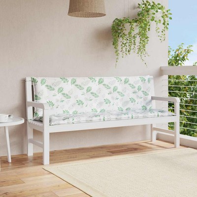 Garden Bench Cushion Set of 2 Leaf Pattern 100% Polyester vidaXL