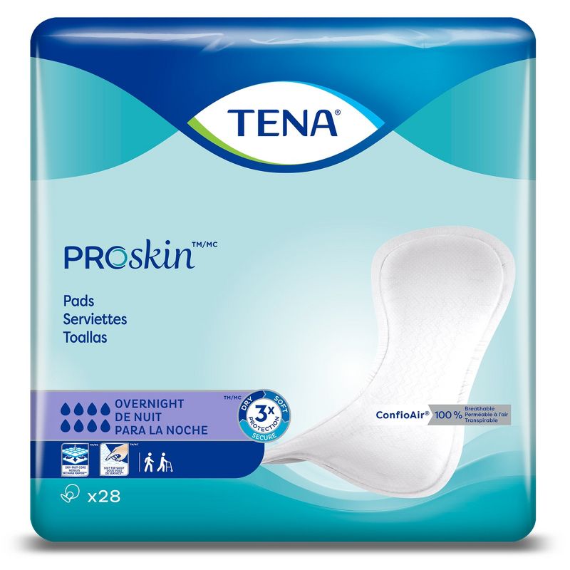 TENA ProSkin Overnight Incontinence Pads, 1 of 3