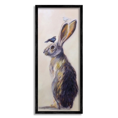 Stupell Industries Minimal Woodland Rabbit with Perched Birds Painting