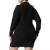 Agnes Orinda Women's Plus Size Knit Long Sleeve Zipper Collar Pullover Mini Sweater Dresses - 4 of 4