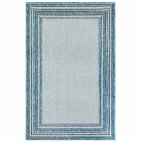 Carmel Navy Bordered Non-Slip Indoor Area Rug 2' x 5' / Navy