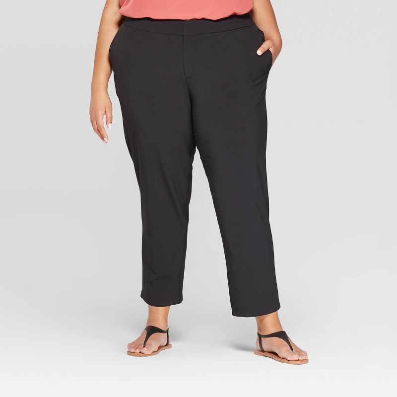 Women&#39;s Plus Size Cropped Fashion Pants - Ava &#38; Viv&#8482; Black 4X, 1 of 3