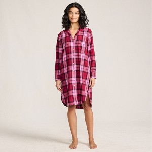 Lands' End Women's Flannel Long Sleeve Sleepshirt Nightgown - 1 of 4