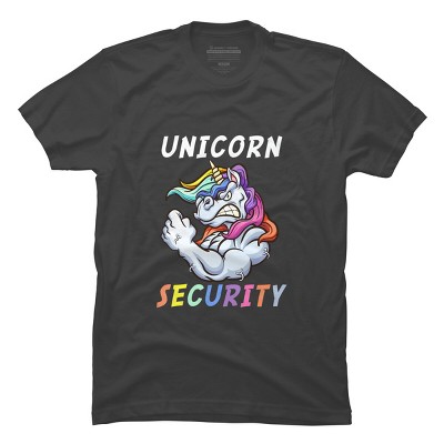 Men's Design By Humans Halloween Dad Mom Daughter Adult Costume - Unicorn Security By MINHMINH T-Shirt