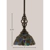 Toltec Lighting Elegante 1 - Light Pendant in  Dark Granite with 7" Blue Mosaic Art Glass Shade - 2 of 2