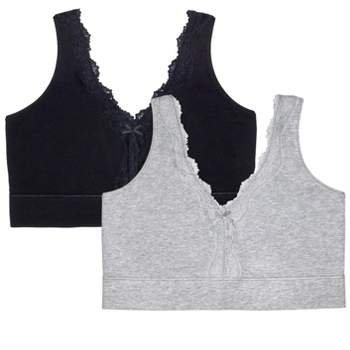 Cotton Comfort 2-Pack Bralette - Grey Heather/Black Hue – Curvy Couture