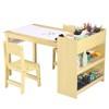 Kids Art Table and Chair Set – Wooden Activity Desk with Storage Shelves & Paper Roll Holder, Toddler Craft Station for Drawing, Writing & Play - 3 of 4