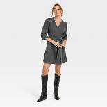 Women's Puff Short Sleeve Denim Wrap Dress - Universal Thread™