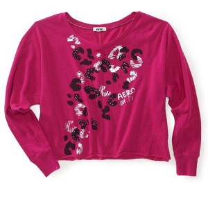 Aeropostale Womens Cropped Cut Off Wide Fit Sweatshirt - 1 of 1