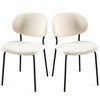 CENGHU Mid-Century Modern Boucle Fabric Dining Chairs, Curved Backrest Upholstered Boucle Dining Chair with Black Metal Legs - 3 of 4
