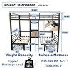 XIYUYEU Full Size Bunk Bed with Table Set and Ladder,Twin Loft Bed with Guardrails and Converts to Full Over Full Bunk for Bedroom - 3 of 4