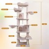 Lyngins 6-Level Cat Tree Tower, Multi-Platform Cat Tower with Removable Cushions, Cat House, Cat Scratching Post & Hammocks for Indoor Cats - 4 of 4
