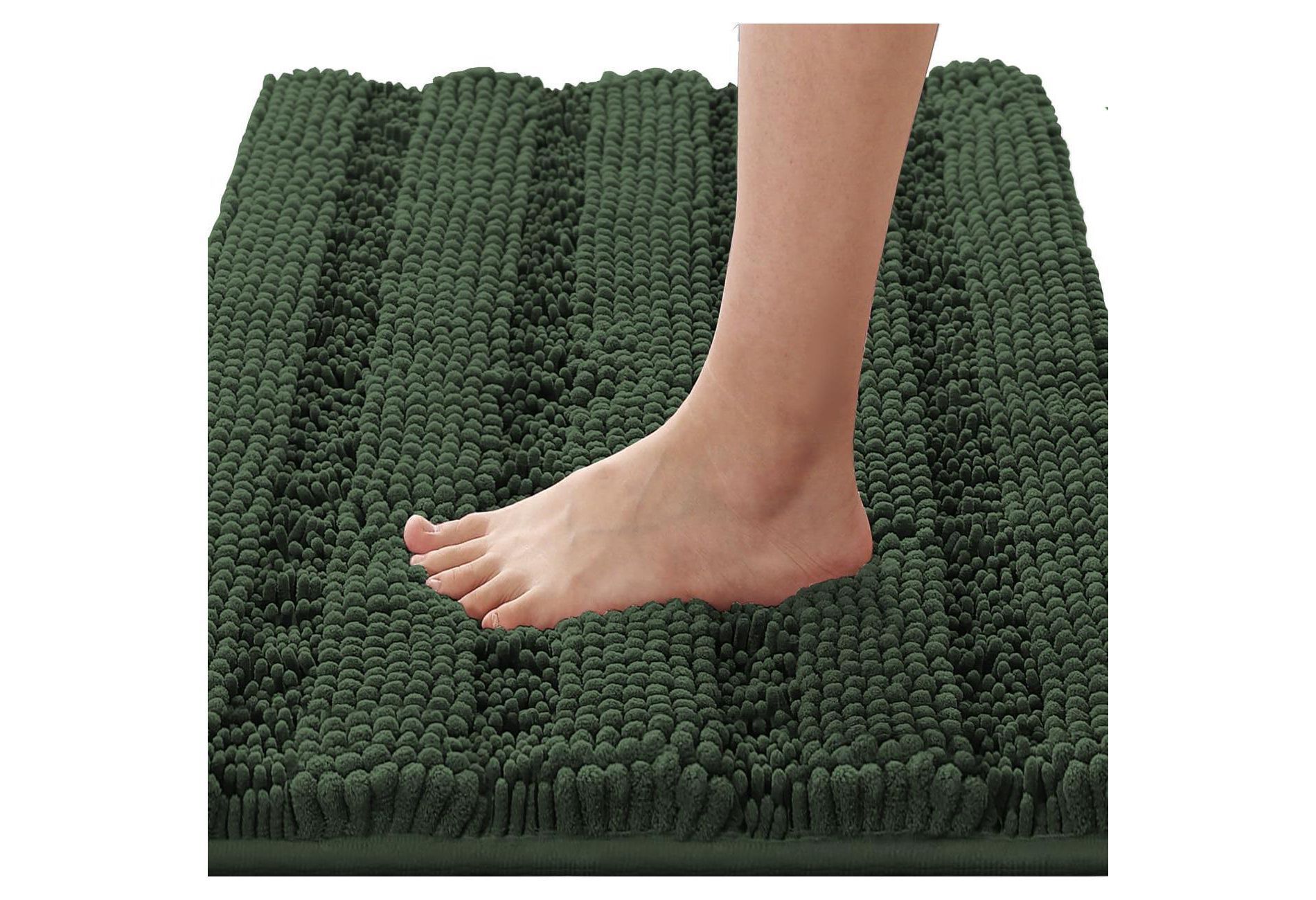 H.Versailtex 1 Piece Extra Thick Chenille Striped Pattern Shaggy Bath Rugs