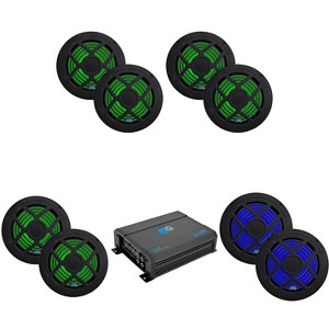 ATG Audio Marine Amplifier Plus (1) Pair 6.5" and (3) Pair 8" Black Marine Coaxials - 1 of 4