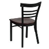 Emma and Oliver Black Three-Slat Ladder Back Metal Restaurant Dining Chair - 3 of 4