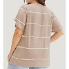 Clearlove Plus Size Tops for Women Summer Criss Cross Elbow Sleeve Shirts Dressy Casual Loose Fit Oversized Floral Blouses - 2 of 3