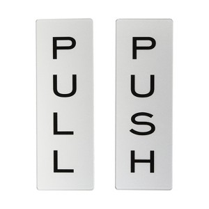 Unique Bargains Acrylic Self-Adhesive Decor Home Business Push Pull Door Sign 1 Pair - 1 of 4