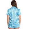 Just Love Womens Satin Pajama Set - Loungewear Short Sleeve Button Down Sleepwear - 3 of 3