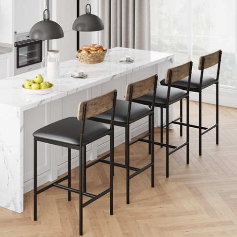 Bar Stools Set Of 4 Kitchen Bar Stools With Footrest Target