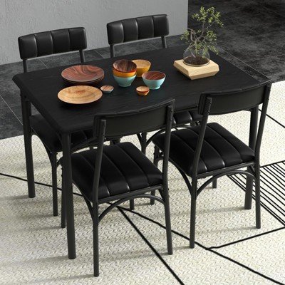 Modern Bar Stools Set of 2, Faux Leather Counter Height Stools with Backrest and Footrest for Kitchen