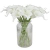 Duovlo 20pcs Calla Lily Bridal Wedding Bouquet Lataex Real Touch Artificial Flower Home Party Decor (Pure White) - 4 of 4
