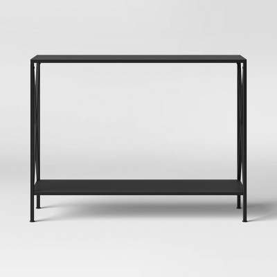 target black metal console table