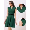 INSPIRE CHIC Women's V Neck Wear to Work Sleeveless Flare Knee Length Dresses - 2 of 4
