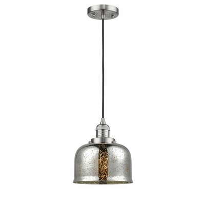 Bell - 1 Light Cord Hung Mini Pendant In Industrial Style-10 Inches Tall and 8 Inches Wide
