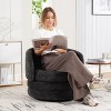 30" Chenille Swivel Barrel Accent Chair with Pillow, 360° Modern Lounge Armchair for Living Room Bedroom-3irtyhousy - 2 of 4