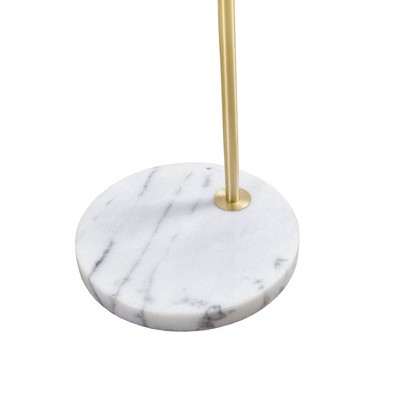Auburn Gold Steel Floor Lamp with Marble Base