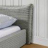 KWPZQEB Queen Size Upholstered Platform Bed Frame with velvet fabric, Grounded Platform Bed Curved Headboard & Solid Wood Frame,No Box Spring Required - 4 of 4