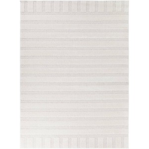 Balta Rugs Derrida Striped High-Low Carved Pattern Area Rug Cream - 1 of 4