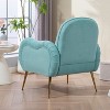 CAVINAS Modern Upholstered Accent Chair With Tufted Back and Gold Metal Legs, Stylish Fabric Armchair for Living Room, Bedroom or Office - 2 of 4