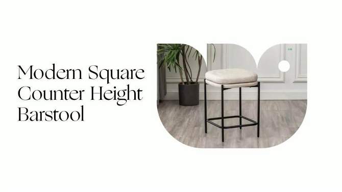 Modern Square Counter Height Barstool - WOVENBYRD, 2 of 10, play video