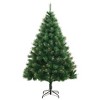 vidaXL Modern Artificial Hinged Christmas Tree with Stand - Green Life-Like Festive PVC Pine Tips Indoor Outdoor Decoration- 82.7" - 2 of 4