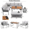 6-Piece Rope Patio Furniture Set with Acacia Wood Table and Ice Box, Outdoor L-Shaped Sectional Sofa with Thick Cushions, Beige/Gray - ModernLuxe - 4 of 4