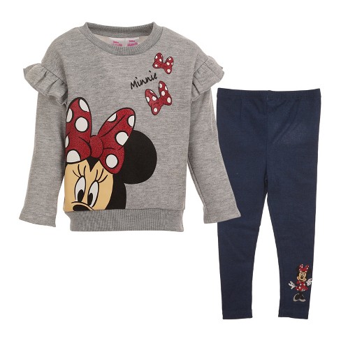 Disney Minnie Mouse Baby Girls Fleece Sweatshirt And Leggings