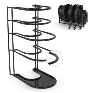 Cuisinel Heavy Duty Pan Organizer, Extra Large 5 Tier Rack - Holds Cast Iron Skillets, Dutch Oven, Griddles - Black 15.4-inch - 1 of 4