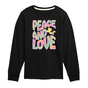 Boys' - Peanuts - Peace & Love Woodstock Long Sleeve Graphic T-Shirt - 1 of 4