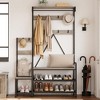 GustoWave Hall Tree with Bench and Shoe Storage Parent-Child Coat Rack Shoe Bench Coat Tree Entryway Organizer with Shoe Rack, Storage Cubbies, Hooks - 3 of 4