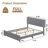Jojoka Upholstered Bed Frame with Adjustable Headboard, Type-C & USB Ports, Linen Platform, Wooden Slats, No Box Spring Needed, Light Gray - 2 of 4