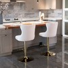 45.6"Golden Swivel Velvet Barstools Adjusatble Seat,Beige - 2 of 4