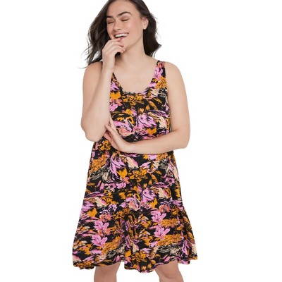 ellos Plus Size Crossover Back Tank Dress
