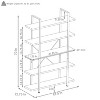 Sunnydaze 5 Shelf Industrial Style Freestanding Etagere Bookshelf with Wood Veneer Shelves - Oak Gray Veneer - 3 of 4
