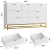 Acekool Modern 6 Drawer Dresser with Gold Handles, Long Storage Organizer Chest for Bedroom, Closet, Living Room & Entryway - 2 of 3