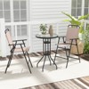 Tangkula 3PCS Bistro Set Folding Chairs Round Bar Table w/ 1.6" Umbrella Hole Yard Patio - 2 of 4
