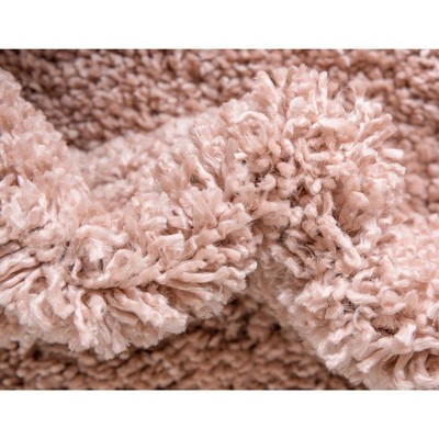 Dusty Rose Braided Shag 8'x10' Rectangular Synthetic Rug